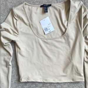 Zara Cream Long Sleeve Women's Top